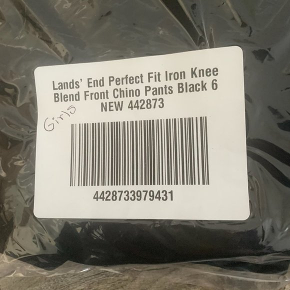 NWT LANDS' END PERFECT FIT IRON KNEE BLEND PLAIN FRONT CHINO PANTS BLACK 4, 6 - Picture 4 of 8